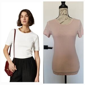 J. Crew Perfect Fit Tee Baby Pink‎ Short Sleeve T-Shirt Cotton Size M/L LIKE NEW